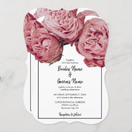 Convites para Casamento de Rosas Rosa Elegantes