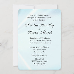 Convites para Casamento de Satin Azul Bebê 5" x 7"
