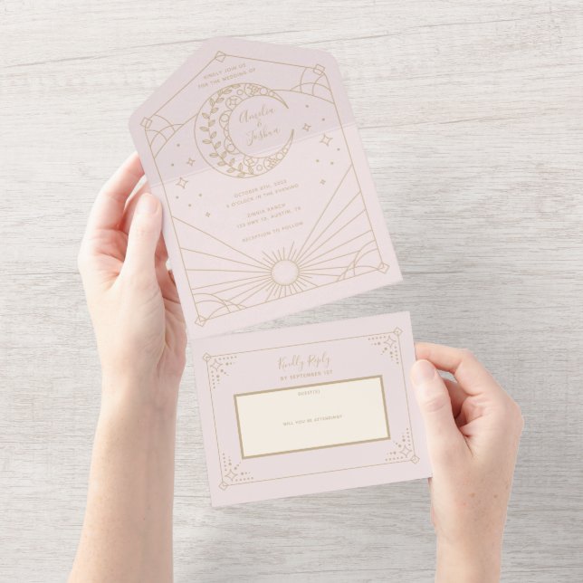 Convites para Casamento de Stardust (Aba destacável)