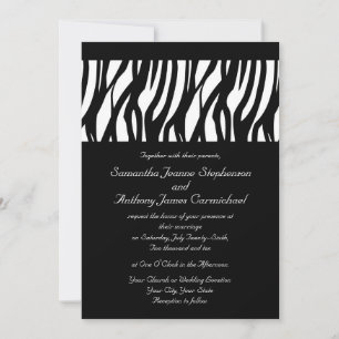 Convites para Casamento de Stripe Modernista Negro