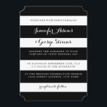 Convites para Casamento de Stripes Negras e Branca<br><div class="desc">Convites para Casamento de Stripes Negras e Brancas</div>