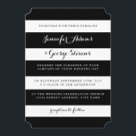 Convites para Casamento de Stripes Negras e Branca<br><div class="desc">Convites para Casamento de Stripes Negras e Brancas</div>