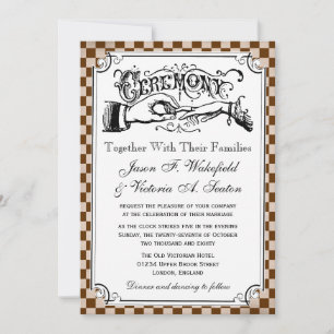 Convites para Casamento de Tabuleiro de Checkkerbo