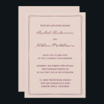 Convites para Casamento de Tinta Rosa/Tinta Fig<br><div class="desc">Clique no botão PERSONALIZAR para criar seus próprios convites de casamento exclusivos em qualquer cor que você escolher. ALTERE a cor de fundo para qualquer cor! Mostramos um belo rosa de cor-de-rosa. ALTERAR a cor da fonte - mostramos fig. Duas bordas retangulares - EXCLUA-as ou ALTERE a cor do sotaque...</div>