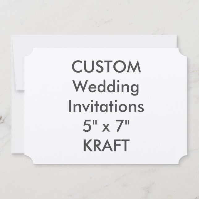Convites para casamento de tíquetes KRAFT 7" x 5" (Frente)