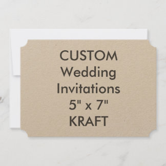 Convites para casamento de tíquetes KRAFT 7" x 5"