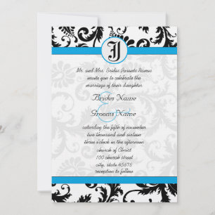 Convites para Casamento de Trim. Aquamarine Black 