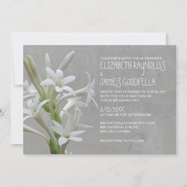 Convites para Casamento de Tuberose (Frente)