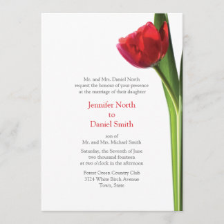 Convites para Casamento de Tulipas Vermelhas Flore