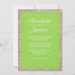 Convites para Casamento de Vintage Burlap, Limão