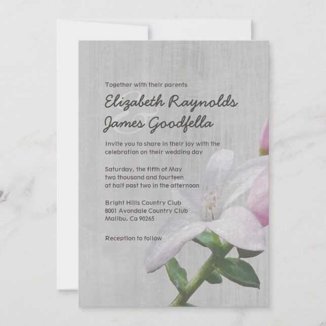Convites para Casamento de Vintage Waxflower (Frente)