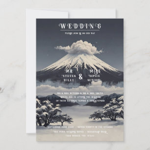 Convites para Casamento de Vulcão de Neve Elegante