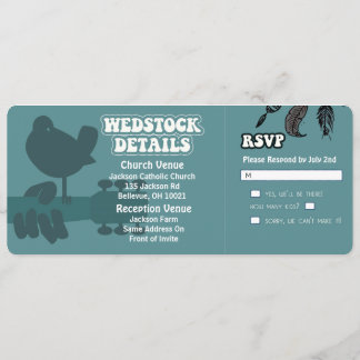 Convites para Casamento de Woodstock-Wedstock