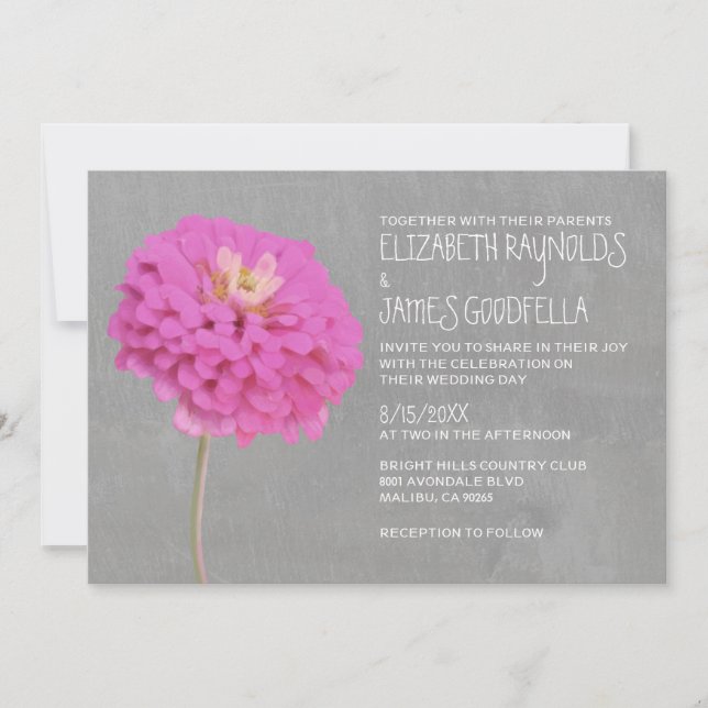 Convites para Casamento de Zinnias (Frente)