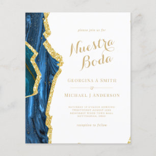 Convites para Casamento do AGATE Dourado em espanh