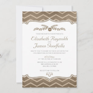 Convites para Casamento do Brown Zigzag