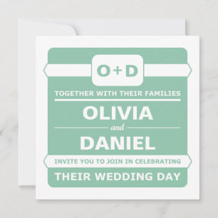 Convites para Casamento do Monograma Verde da Casa