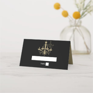 Convites para Casamento Dourado de Chandelier Pret