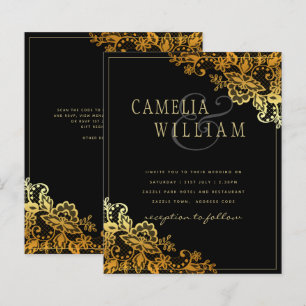 Convites para Casamento Dourado de Locais Pretos