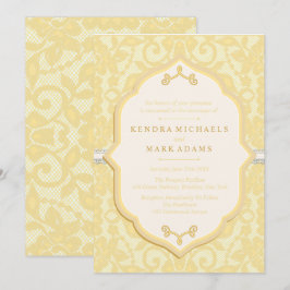 Convites para Casamento Dourado e com rendas de ma