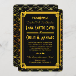 Convites para Casamento Dourado e Preto