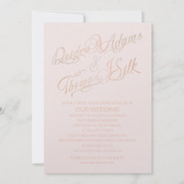 Convites para Casamento Dourado rosa