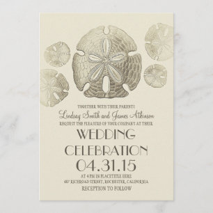 Convites para casamento Elegante de areia e dólare