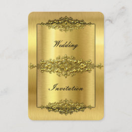 Convites para Casamento Elegante, Dourado