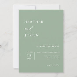 Convites para Casamento Elegante Rustic Sage Green