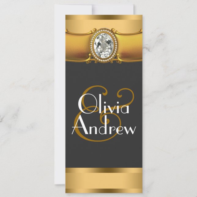 Convites para Casamento em Deco de Arte Elegante (Frente)