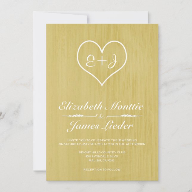 Convites para Casamento em Dourado País (Frente)