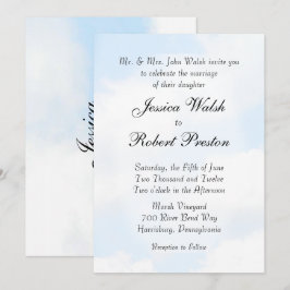 Convites para Casamento em Nuvem Azul