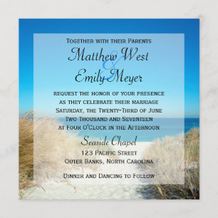 Convites para Casamento em Praia de Seagrass