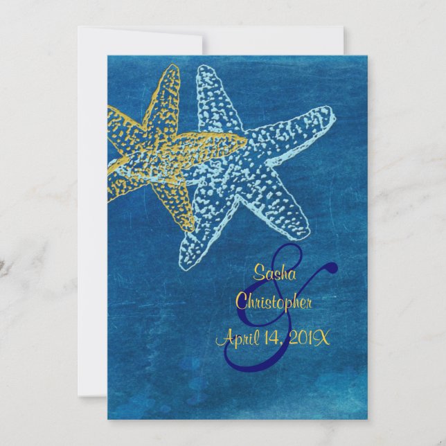 Convites para Casamento em Praia Vintage (Frente)