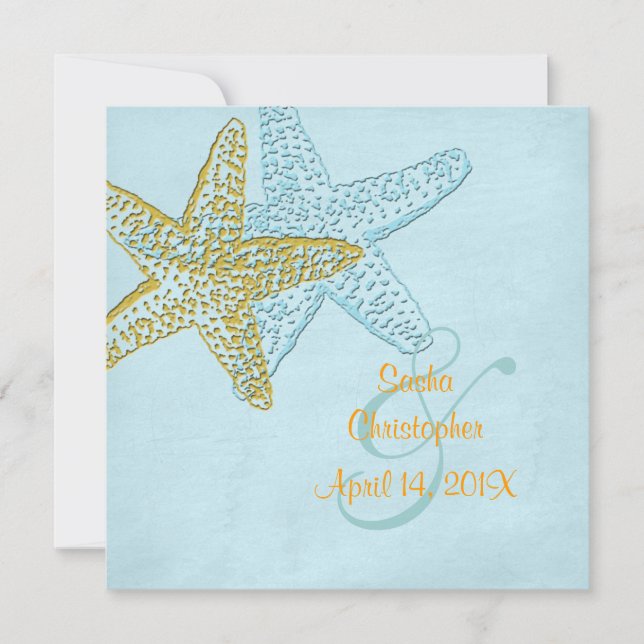 Convites para Casamento em Praia Vintage (Frente)