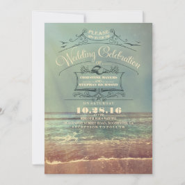 Convites para casamento em praia - Vintage Seascap