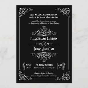 Convites para Casamento em Preto e Branco em Rico 