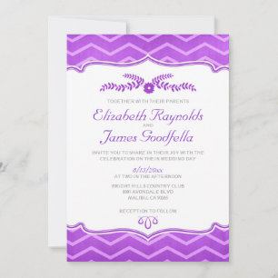 Convites para Casamento em Zigzag Roxo