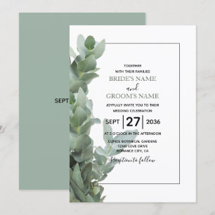 Convites para Casamento Eucalyptus em Dólares de 
