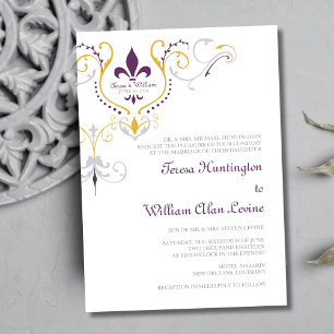 Convites para Casamento Fleur de Lis 5x7