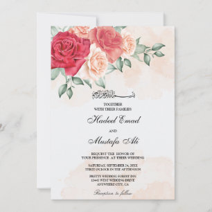 convites para casamento florais muçulmanos