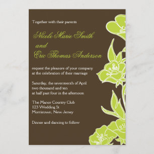 Convites para Casamento Floral de Chartreuse e Bro