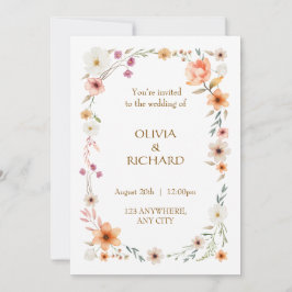 Convites para Casamento Floral de Pessegueiros e B