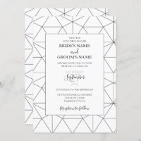 Convites para Casamento Geométrico de Padrão Elega