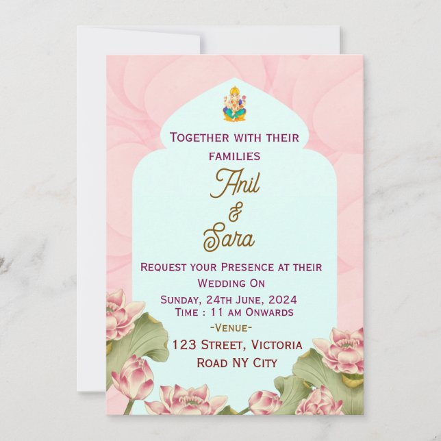Convites para Casamento Indiano (Frente)