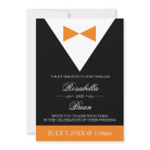 Convites para Casamento Laranja e Preto| Fall Tuxe