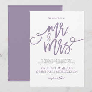 Convites para Casamento Lavanda-Roxo Escrita do P