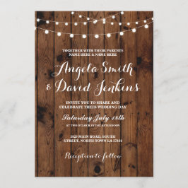 Convites para Casamento Luzes Elegantes Rústicas d