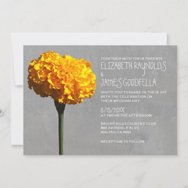 Convites para Casamento Marigold (Frente)