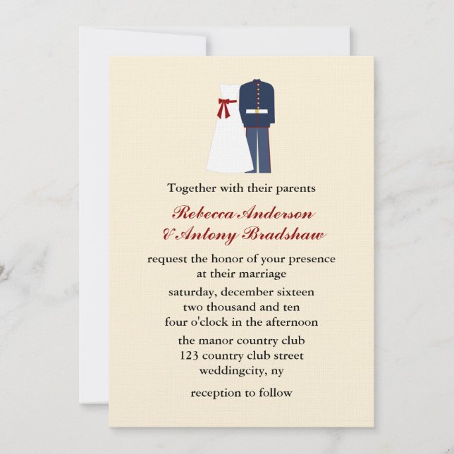 Convites para Casamento Militar (Frente)